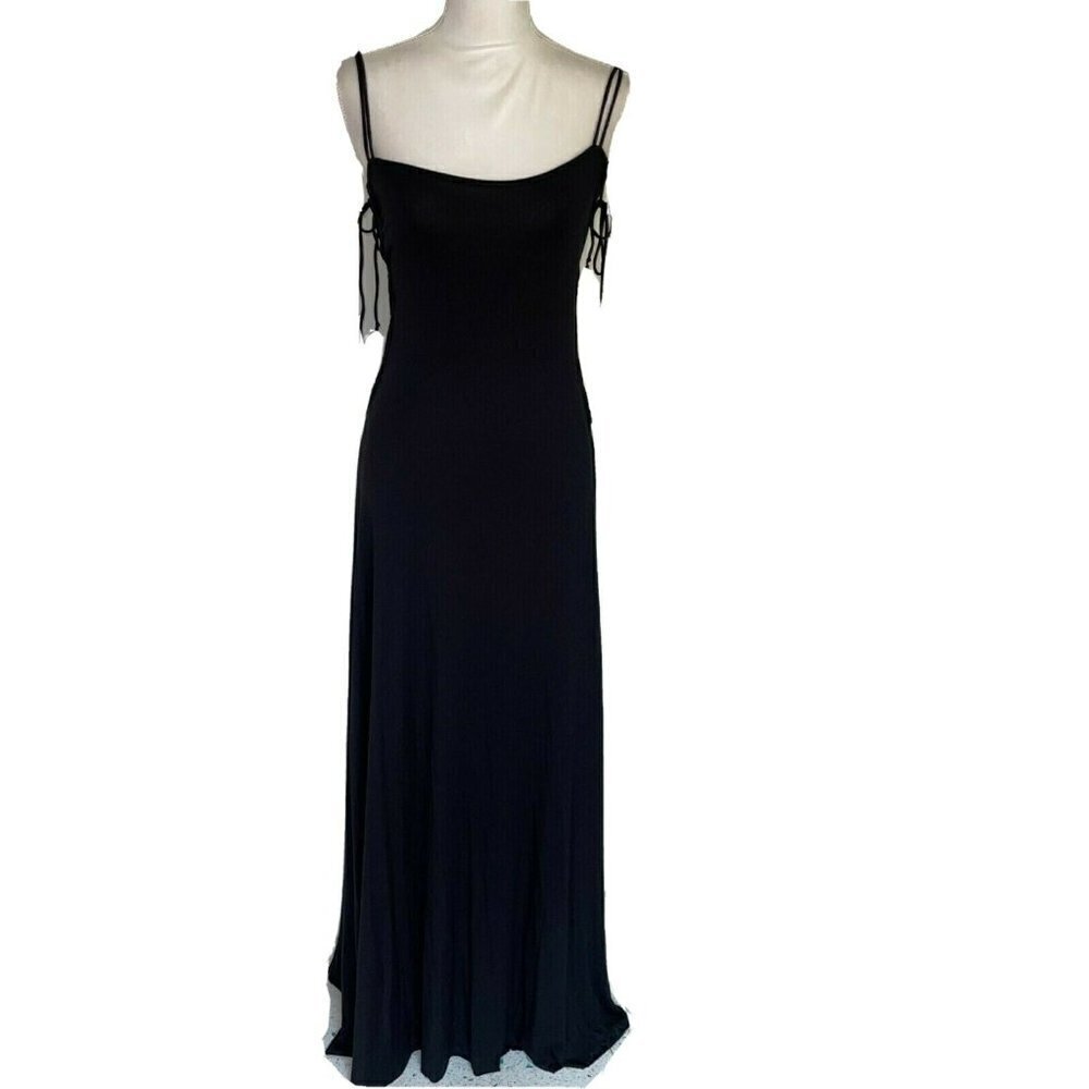 Rachel Pally Maxi Dress Womens Small Lace Up Side Black Sleeveless Made In USA